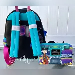 Coraline?Backpack Set Amazon.com | Loungefly Coraline Stars Double Strap Mini  main image 2